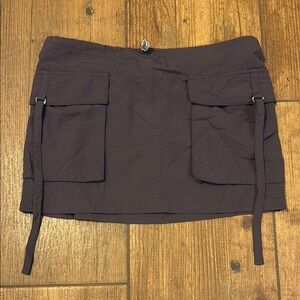 purple mini skirt with pockets
